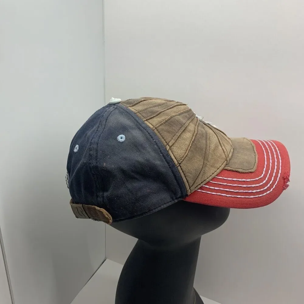 Vintage True Religion Sun Rays Leather Strapback Rare‎ Distressed Baseball Hat